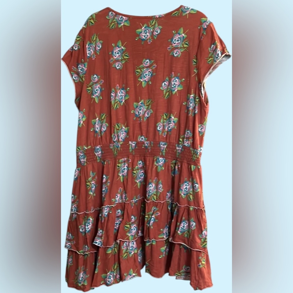 MATILDA JANE Brown/Green/Pink/White Floral Looks To Frill Dress, Size XXL, GUC. - Picture 4 of 12